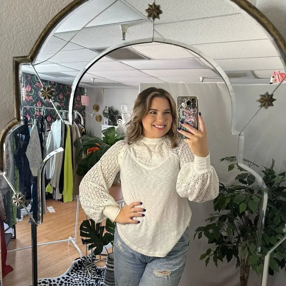 Free People Sweetest Thing Thermal Top White Size XS
